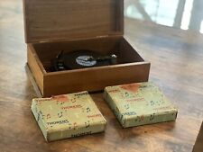 Working Thorens Wood Music Box Metal Disc Player With 21 Discs picture