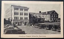 Postcard Sellersville PA - c1940s Grandview Hospital Old Cars picture