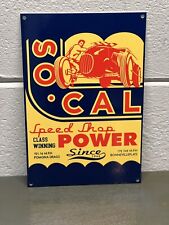 SO CAL Speed Shop Power Thick Metal Sign Gas Oil Service Station Racing Service picture