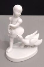 Rosenthal Kunstabteilung Selb Germany Figurine Girl w/Duck 1305 white picture