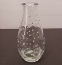 Clear Glass Bud Vase with Raised Dots 5.75