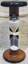 Antique Sand Hourglass Made From Wooden Industrial Style Bobbin 9.25