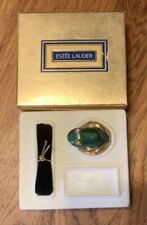 Estee Lauder White Linen Leap Frog Solid Perfume Compact Jeweled Gold Green picture