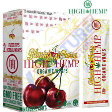 High H. Organic Wrap Rolling Paper Vegan BLAZIN CHERRY Full Box 25 Pouch of 2CT picture