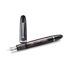 Penlux Masterpiece Grande Fountain Pen in Black Wave - Fine Point- NEW in Box picture
