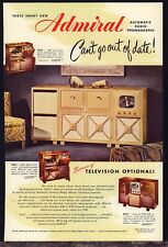1948 ADMIRAL 7G12, 9B14, 8C11 Console TV Television AM FM Radio Phonograph AD picture