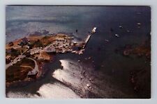 Kennebunkport ME-Maine, Aerial Cape Porpoise Harbor, Antique Vintage Postcard picture