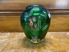 Vintage MURANO Studio Art Glass VASE Emerald picture