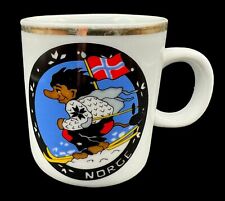 Vintage Norway Norge Miniature Souvenir Mug Skiing Troll 2.5 inches picture