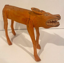 Vintage Mexican Folk Art Woodcarving Wolf Cayote Style Manuel Jimenez picture