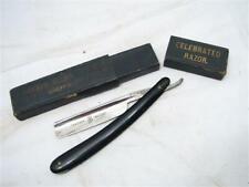 Rare Antique Elliot Feather Weight Straight Razor Barber Tool w/Box 5/8 picture