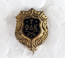 Antique Phi Delta Kappa Enamel Gold Tone Sorority Tiny Pin 7/16