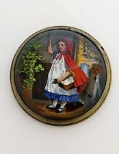 Antique Victorian Horse Bridle Rosette - Red Riding Hood Motif - Glass and Brass picture