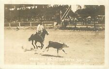 Postcard RPPC 1932 Arizona Prescott Cowboy Rodeo Bates AZ24-614 picture