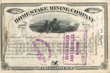 James Ben Ali Haggin signed Homestake Mining Co. - Stock Certificate (Uncanceled picture