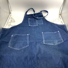 DENIM APRON - VINTAGE Blue Jean Workwear Shop Apron 4 Pockets Adult Size picture