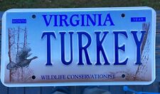 Expired Va Virginia Personalized Vanity License Plate Tag TURKEY Man Cave Sign picture