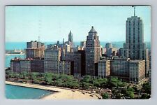Chicago IL-Illinois, Drake Hotel City Skyline Advertising Vintage c1957 Postcard picture