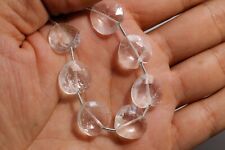 Natural Clear Shiny Crystal Quartz Beads 65 Cts Loose Heart Strand 5.5 Inch picture