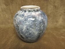 Circa 1920 s Rosenthal Heavy Porcelain Vase/Ginger Jar No Lid Blue Spongeware picture