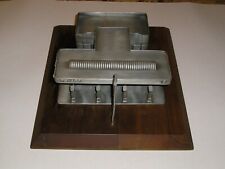 RARE VINTAGE ANTIQUE TEXACO DEALER ONLY PEWTER GAS STATION  WITH SOLID WOOD BASE picture