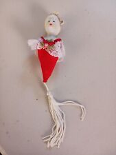 Half Doll Porcelain Hanging Red Tassel Victorian Lady Ornament 3