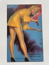 1940's Pinup Girl Picture Mutoscope Card-Earl Moran- Blond Under Umbrella picture