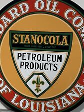 Vintage Style Standard  Stanocola Louisiana Petroleum Steel Metal Quality Sign picture