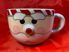 Fabulous Home Santa Face Coffee Tea Cocoa Mug Candy Cane Striped Rim 12 oz. NEW picture