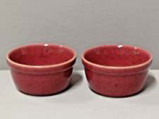 Denby England Red Speckled Harlequin Pair of 2 Ramekins picture