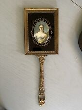 1800s Antique Brass Hand Mirror picture