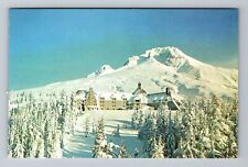 Mount Hood OR-Oregon Timber Line Lodge In Winter Antique Vintage Postcard picture