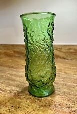 Vintage EO Brody Co. Green Crinkle Glass Flower Vase picture