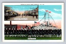 Norfolk VA-Virginia, Scenes At Naval Base, Dress Parade, Vintage Postcard picture
