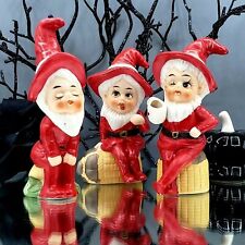Elves Moonshiners Figurines 3 PC MCM Taiwan Elf Gnome Sprite Vintage Oddity  picture