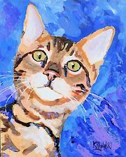 Bengal Cat 11x14 signed art PRINT painting RJK    picture