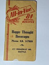 Rare/Vintage- All in Vue 84 Drink Recipes - Happy Thoughts Beverages picture