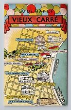 New Orleans LA-Louisiana, Guide Map Of Vieux Carre Vintage Souvenir Postcard picture