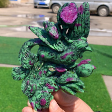 439G Natural green Ruby zoisite (anylite) Handcarved phoenix crystal Healing picture