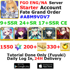 [ENG/NA][INST] FGO / Fate Grand Order Starter Account 9+SSR 200+Tix 1590+SQ #A8M picture