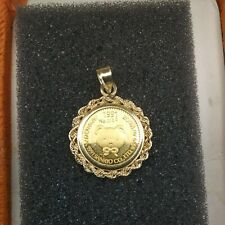 RARE Hello Kitty 1991 Sanrio Japan 1/10 Oz Gold Coin W/14k Gold Pendant Case picture