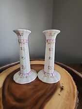 2 Vintage Laura Ashley Alice Candle Stick Holders  England made Country Style picture