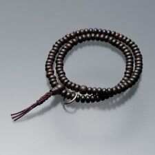 Juzu Sodo shu Buddhist Mala Zen Prayer beads bracelet Japan Kyoto Stripe Ebony picture