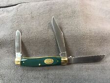 Vintage SCHRADE SKOAL USA Green Sawcut Folding Pocket Knife picture