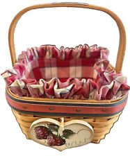Longaberger 2001 All-American Strawberry Tie-on Liner Plastic Protector Basket picture