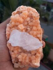 Unusual  melt calcite on orange stilbite # B 206 picture