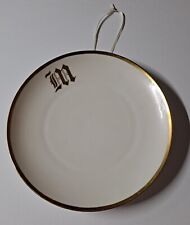 ANTIQUE ROSENTHAL WHITE INITIAL M PLATE, GOLD RIM,  8.5