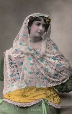 Vintage Postcard Portrait Of A Beautiful Woman Wearing Traditional Clothing picture