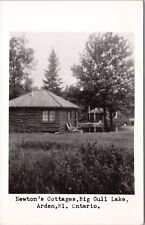 Newton's Cottage Big Gull Lake Arden Ontario ON c1949 RPPC Postcard E23 *As Is picture