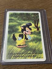 Vintage French Disney 🎥 Card Game Little Wolf 3 Little Pigs Playing Card RARE picture